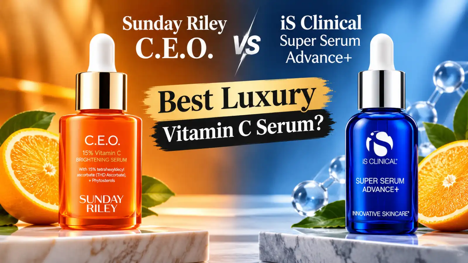 Sunday Riley C.E.O. vs iS Clinical Super Serum Advance+: Best Luxury Vitamin C Serum?