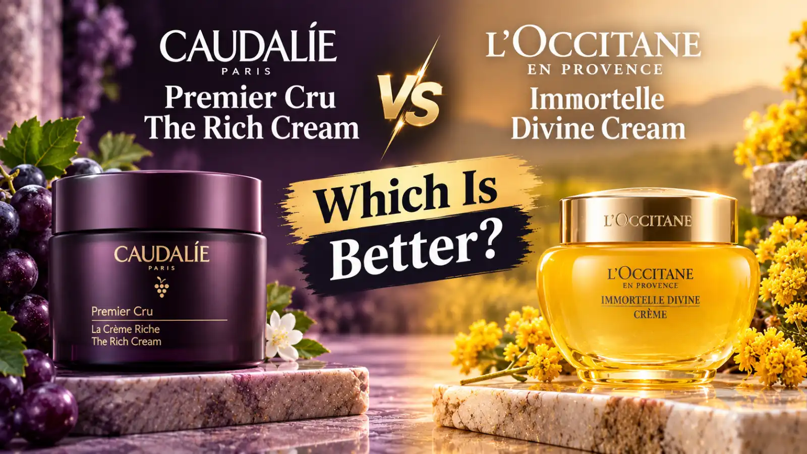 Caudalie Premier Cru The Rich Cream vs L'OCCITANE Immortelle Divine Cream: Which Is Better?