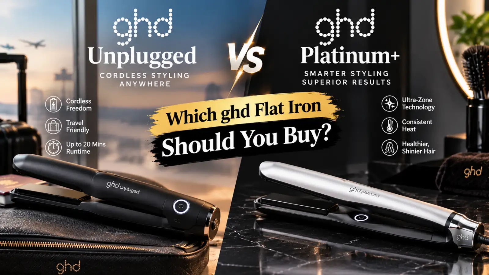 ghd Unplugged vs Platinum+: Which ghd Flat Iron Should You Buy?